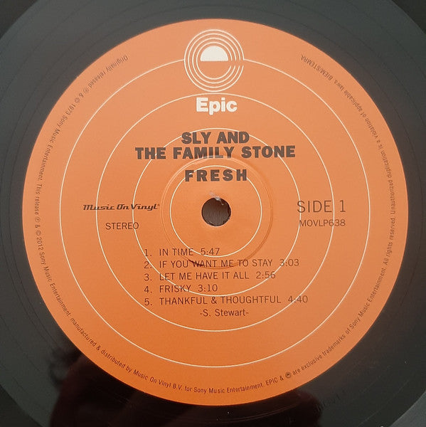 Image of Label Cover of LP - VG+/VG+ - SLY AND THE FAMILY STONE, Fresh (Music On Vinyl; MOVLP638, Europe 2012 Reissue, Gatefold, 180 Gram Vinyl), ,  - 3926365E
