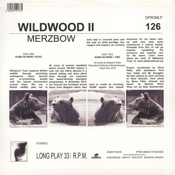 Image of Back Cover of 0354031S: LP - MERZBOW, Wildwood II (Dirter Promotions ; DPROMLP126, UK 2017)   NEW/NEW