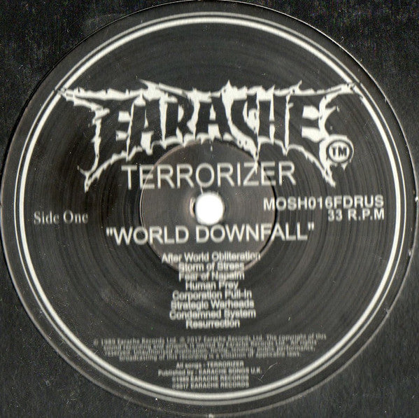 Image of Label of 5113019C: LP - TERRORIZER, World Downfall (Earache; MOSH016FDRUS, Europe 2017 Reissue, Inner)   NEW/NEW