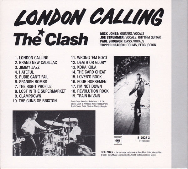 Image of Back Cover of 3xCD - VG+/VG+ - THE CLASH, London Calling (Columbia; 517928 3, Europe 2004 Reissue, Digipak In Slipcase, Booklet & Lyric Insert, 2 x CD + DVD), ,  - 4216580C