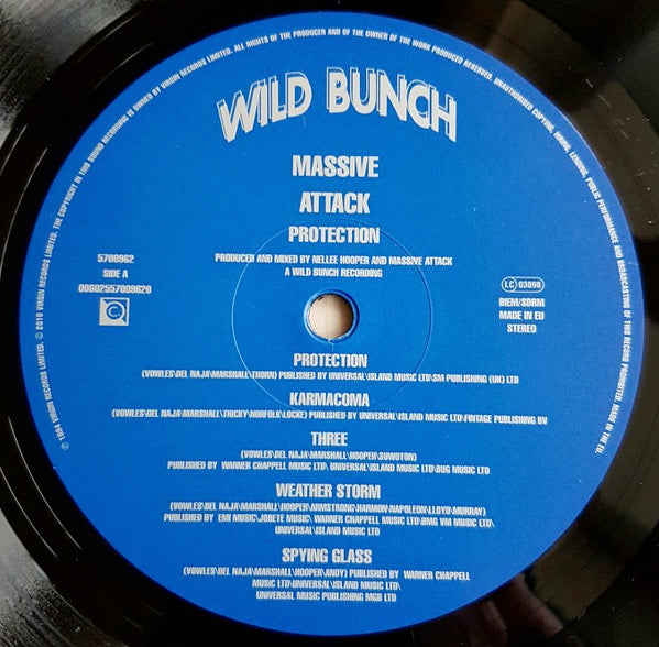 Image of Label Cover of LP - VG+/VG+ - MASSIVE ATTACK, Protection (Wild Bunch; 5700962, Europe 2016 Reissue, Inner, 180 Gram Vinyl), Still In Opened Shrinkwrap,  - 3746080S