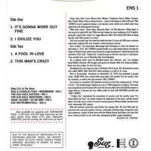 Image of Back Cover of 1825263E: 7" EP - IKE & TINA TURNER, Ike & Tina Turner's Sue Sessions (Sue; ENS 1, UK 1983, Picture Sleeve, 4 prong centre) Minor wear to edge of sleeve.  VG+/EX