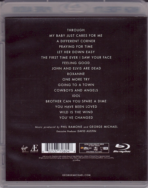 Image of Back Cover of 4334034E: Blu-ray - GEORGE MICHAEL, Symphonica (Aegean; 3770804, UK 2014, DVD Case)   VG+/VG+