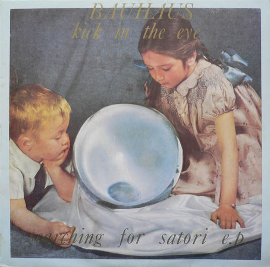 Image of Front Cover of 12" - VG/VG - BAUHAUS, Kick In The Eye (Searching For Satori E.P.) (Beggars Banquet; BEG 74 (T), UK 1982, Gold Text Sleeve, Mispress With "Poison Pen" Instead Of "In Fear Of Dub"), ,  - 4316172C