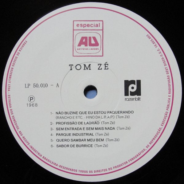 Image of Label of 1334124E: LP - TOM ZE, Grande Liquida  o (MR BONGO; MRBLP075, UK 2011 Reissue)   NEW/NEW