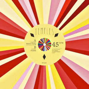 Image of Front Cover of 5125131E: 7" - TEMPLES, Shelter Song / Prisms (Heavenly; HVN250, UK 2012, Die Cut Sleeve) Strong VG+, Damage To Sleeve Opening  VG/VG+