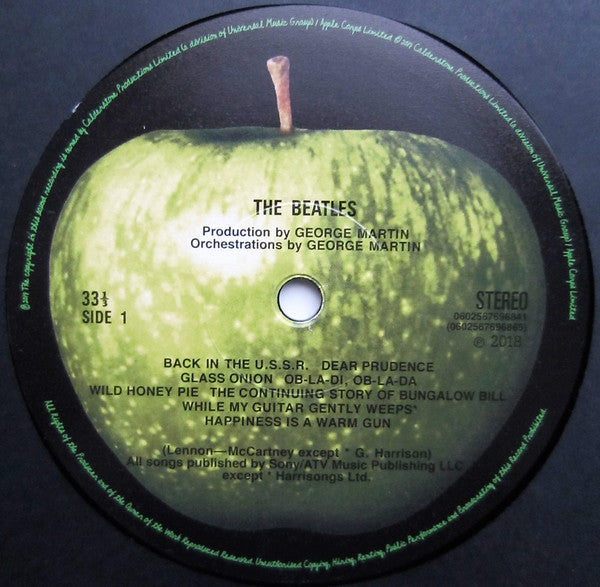 Image of Label Cover of 2xLP - VG+/VG+ - THE BEATLES, The Beatles (White Album) (Apple; 602567696865, Europe 2018 Reissue, Embossed Gatefold Sleeve, Poster & 4 Portraits, Half Speed Master, New stereo mix), ,  - 3946073S