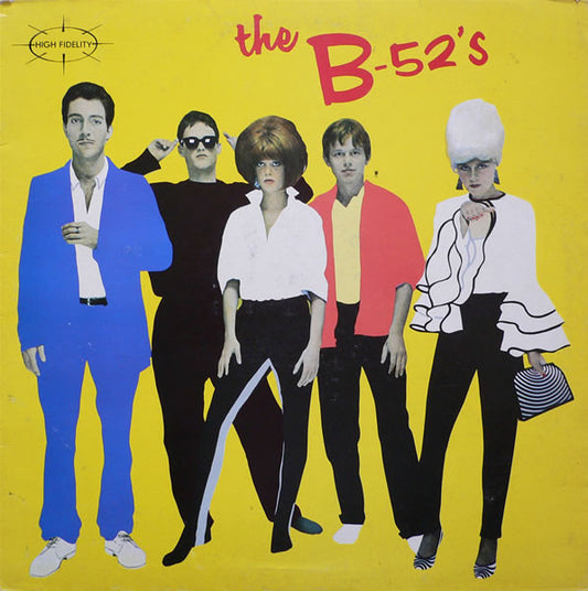 Image of Front Cover of 5024143E: LP - THE B-52'S, The B-52's (Island Yellow and Red; ILPS9580, UK 1979, Glossy, Not Laminated Sleeve, Inner) Strong VG Throughout  VG/VG