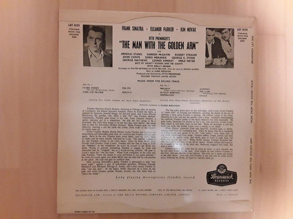 Image of Back Cover of LP - VG/VG - ELMER BERNSTEIN, The Man With The Golden Arm (Soundtrack) (Brunswick; LAT.8101, UK 1956, Laminated Sleeve), ,  - 4226165E
