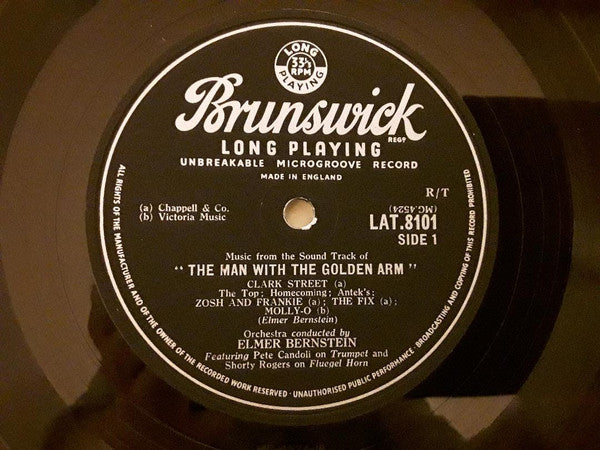 Image of Label Cover of LP - VG/VG - ELMER BERNSTEIN, The Man With The Golden Arm (Soundtrack) (Brunswick; LAT.8101, UK 1956, Laminated Sleeve), ,  - 4226165E