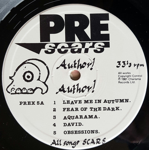 Image of Label Cover of LP - VG+/VG+ - SCARS, Author! Author! (PRE; PREX 5, UK 1981, 8 Page Insert), ,  - 3826219E