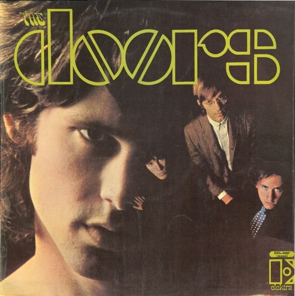 Image of Front Cover of 2914188C: LP - THE DOORS, The Doors (Elektra Orange & Black; EKL4007, UK 1967, Laminated Sleeve, Mono) Side One VG. Side Two Good + light marks only. Some laminate lift and creases on sleeve.  VG/G+