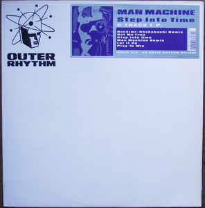 Image of Front Cover of 12" EP - VG/VG+ - MAN MACHINE, Step Into Time EP (Outer Rhythm; MMAN4EP, UK 1991, Stickered Company Sleeve), Sleeve close to VG+,  - 3346322S