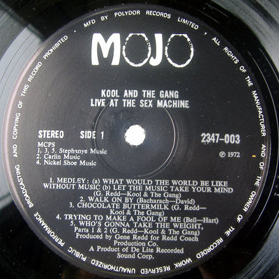 Image of Label Cover of LP - VG/VG - KOOL & THE GANG, Live At The Sex Machine (Mojo; 2347 003, UK 1972), ,  - 3926085E