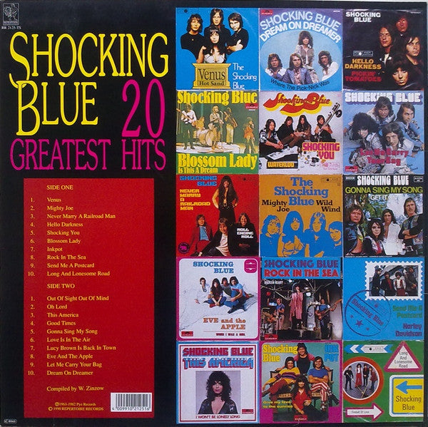 Image of Back Cover of 2124219E: LP - SHOCKING BLUE, 20 Greatest Hits (Repertoire Records; RR 2125-TS, Germany 1990)   VG/VG+