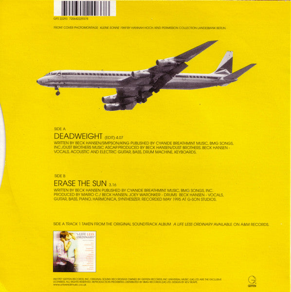 Image of Back Cover of 7" - VG+/VG+ - BECK, Deadweight (Geffen Records; GFS 22293, UK 1997, Picture Sleeve), ,  - 4126114E