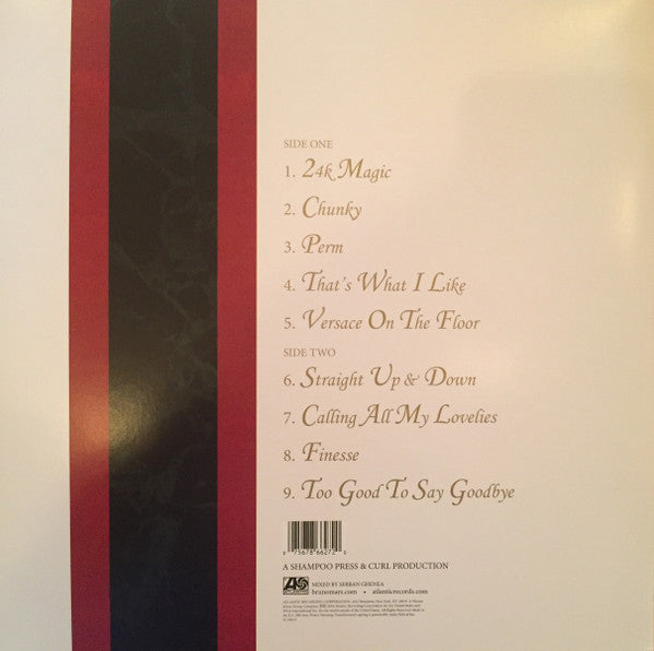 Image of Back Cover of LP - VG+/VG+ - BRUNO MARS, XXIVK Magic (Atlantic; 558305-1, USA & Europe 2016, Gatefold, Insert), ,  - 2926205E