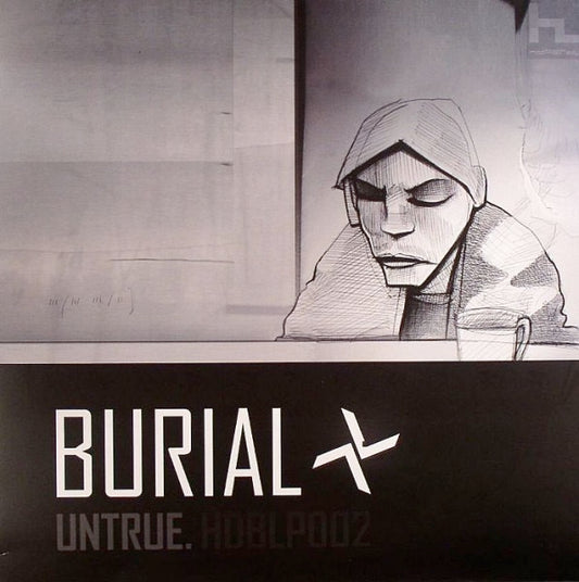 Image of Front Cover of 2x12" - VG+/VG+ - BURIAL, Untrue (Hyperdub; HDBLP002, UK 2016 Reissue, Picture Sleeve, 180 Gram Vinyl), , Burial's now classic album on 180g double vinyl - features a free and unique download code, black inner sleeves and in a thicker card sleeve. It is updated to add the beatless atmospheric tracks that have always been integral parts of the complete CD versions.  - 1146429S