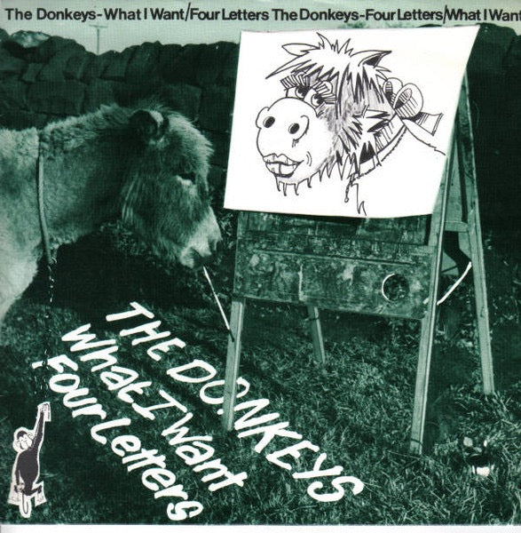 Image of Front Cover of 2514084C: 7" - DONKEYS, What I Want (Rhesus; GOAPE2, UK 1979, Picture Sleeve) Small patch of fogging on side B.  VG+/VG