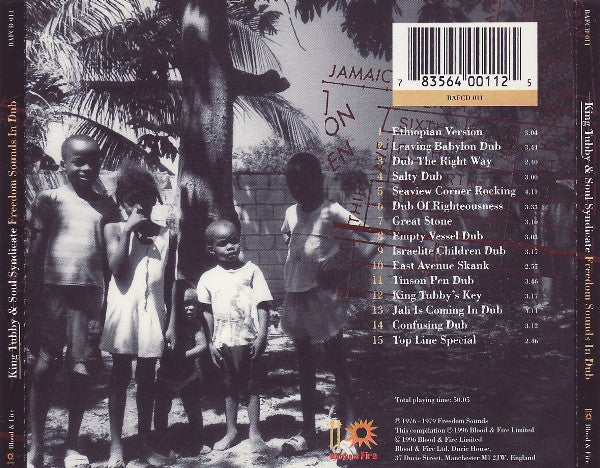 Image of Back Cover of 3635068E: CD - KING TUBBY & SOUL SYNDICATE, Freedom Sounds In Dub (Blood & Fire ; BAFCD 011, UK 1996, Nimbus Master)   VG+/VG+