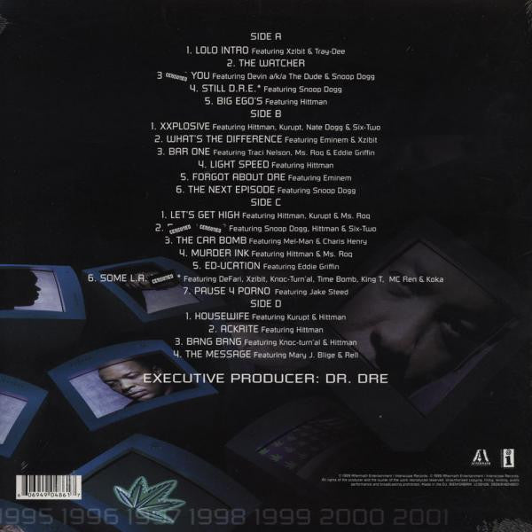 Image of Back Cover of 2xLP - VG/VG+ - DR. DRE, 2001 (Aftermath; 0606949048617, Europe 2009 Reissue, 180 Gram Back to Black Edition & Download, Censored Version.), ,  - 4326163E
