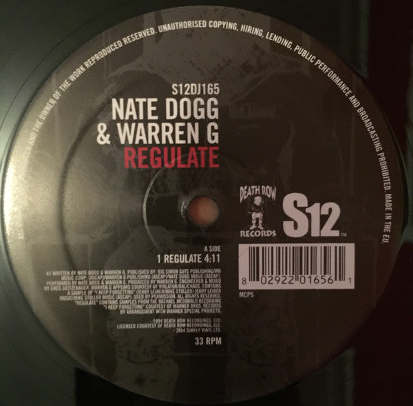 Image of Label Cover of 12" - VG/VG - NATE DOGG (WARREN G FEATURING NATE DOGG), Regulate (Simply Vinyl; S12DJ165, UK 2004, Company Sleeve), ,  - 4326164E