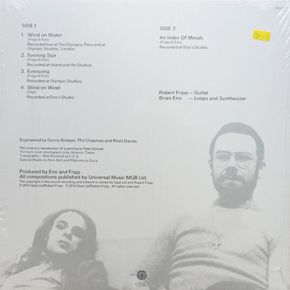 Image of Back Cover of 3634166E: LP - FRIPP & ENO, Evening Star (Discipline Global Mobile ; DGMLP2, US 2014 Reissue, Inner)   NEW/NEW