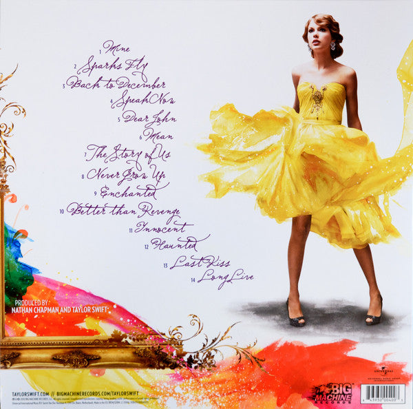 Image of Back Cover of 2xLP - VG+/VG+ - TAYLOR SWIFT, Speak Now (Big Machine; 00843930004003, Europe 2016 Reissue, Gatefold), ,  - 2326333E