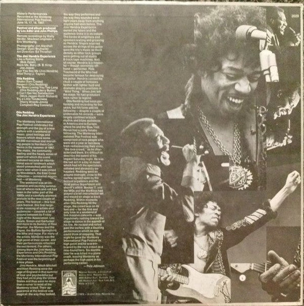 Image of Back Cover of 4644289S: LP - OTIS REDDING / THE JIMI HENDRIX EXPERIENCE, Historic Performances Recorded At The Monterey International Pop Festival (Reprise; MS 2029, US 1970s Reissue)   VG/VG+