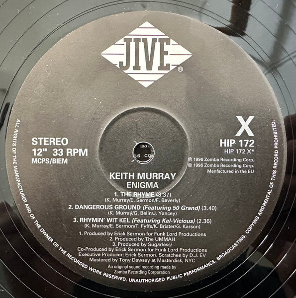 Image of Label Cover of 2xLP - VG/VG - KEITH MURRAY, Enigma (Jive; HIP 172, UK 1996, 2 Inners), Light hairlines. Edgewear.,  - 4226348E