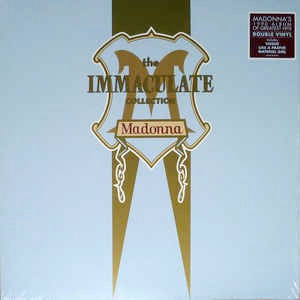 Image of Front Cover of 2xLP - NEW/NEW - MADONNA, The Immaculate Collection (Sire; 603497859344, Europe 2018 Reissue, Gatefold, 2 Inners), , The Immaculate Collection is the first of Madonna's greatest hits albums, covering all of her classics released between 1982 and 1990, and also featuring two new tracks for the time, which were Justify My Love and Rescue Me. The album begins with her earliest work (Holiday, Borderline) and matures from there (Papa Don't Preach, Like A Prayer), ending in 1990. - 4535018