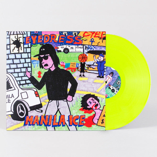 Image of Front Cover of 5114190C: LP - EYEDRESS, Manila Ice (Lex Records; LEX114LP, UK 2017, Picture Sleeve, Inner, Fluorescent Green Vinyl)   VG+/VG+