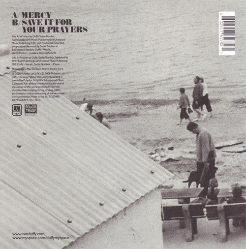 Image of Back Cover of 7" - VG+/VG+ - DUFFY, Mercy / Save It For Your Prayers (A&M; 176 178-2, Europe 2008, Picture Sleeve), ,  - 2956019S