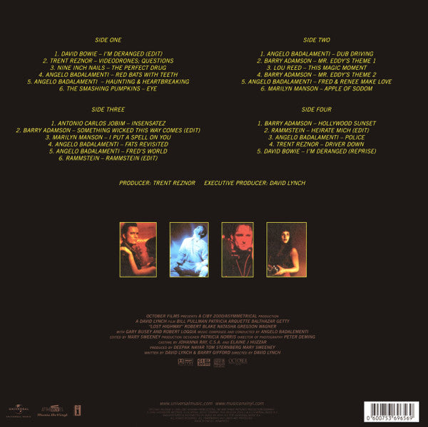 Image of Back Cover of 2xLP - NEW/NEW - VARIOUS, Lost Highway (Original Motion Picture Soundtrack) (Music On Vinyl; MOVATM101, Europe 2016 Reissue, Gatefold, Insert), ,  - 1316517C
