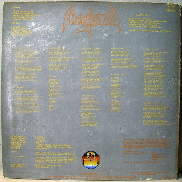 Image of Back Cover of LP - G+/G+ - MAGNUM, On A Storyteller's Night (FM; WKFM LP 34, UK 1985), Edge wear, stains, marks on cover. Light marks on disc.,  - 3646057S