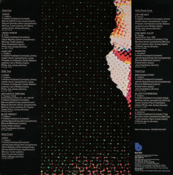 Image of Back Cover of 4415473C: 2xLP - FREDDIE HUBBARD, Freddie Hubbard (Blue Note; BN-LA356-H2, US 1975, Gatefold, Company Inners) Records marked, scuffed and lightly fogged. Sleeve worn with damage and splits at edges / corners. A cut corner; sticker damage on front  G+/G
