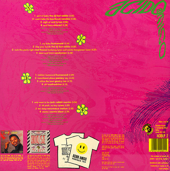 Image of Back Cover of 2xLP - VG+/VG - VARIOUS, Acido Amigo (Westside; ACIDLP2, UK 1988), ,  - 2846251S