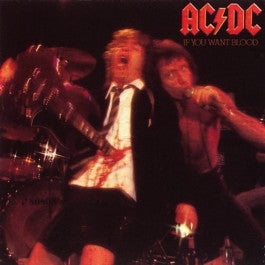 Image of Front Cover of LP - G+/G+ - AC/DC, If You Want Blood You've Got It (Atlantic Orange & Green; K50532, UK 1978, No 'Made in UK' on Label), Several marks - some background Heavy edgewear, small tear on back.,  - 4326051E