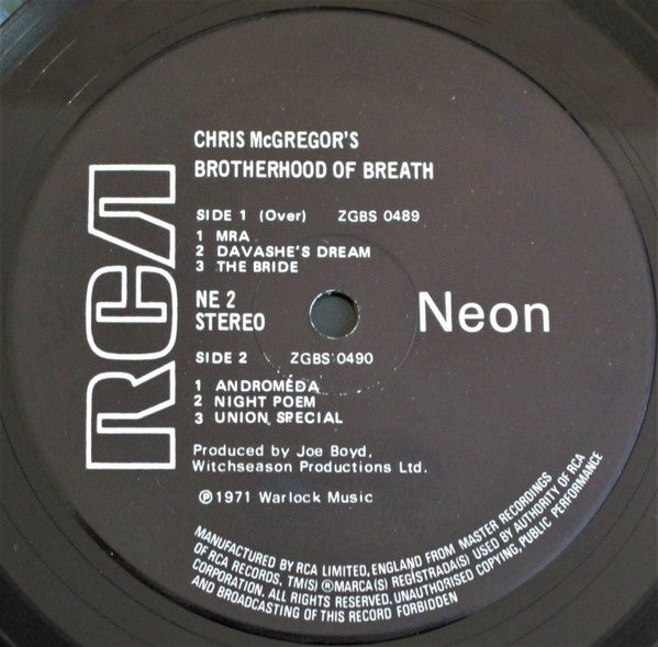 Image of Label Cover of 3524417E: LP - CHRIS MCGREGOR'S BROTHERHOOD OF BREATH, Chris McGregor's Brotherhood Of Breath (RCA; NE2, UK 1971, Gatefold)   VG/VG