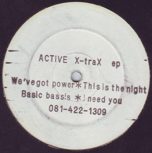 Image of Front Cover of 12" - /VG+ - CHRIS SIMMONDS, Active X-Trax EP (Baby Blue Records; BLU 004, UK 1992, Promo), ,  - 2146357S