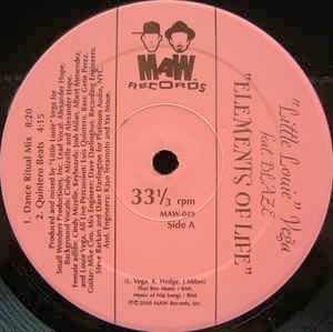 Image of Front Cover of 12" - /VG - "LITTLE LOUIE" VEGA FEAT. BLAZE, Elements Of Life (; MAW-049, US 2000, Plain Sleeve), Light marks only,  - 3526018E