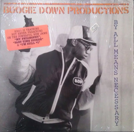 Image of Front Cover of 4845145S: LP - BOOGIE DOWN PRODUCTIONS, By All Means Necessary (Jive (Hauppauge Pressing); 1097-1-J, US 1988, Inner) Still In Opened Shrinkwrap  VG/VG+