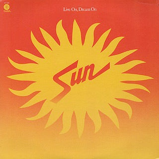 Image of Front Cover of LP - VG+/VG+ - SUN, Live On, Dream On (Capitol; , UK 1976, Picture Sleeve, Insert), Lightest of marks. 'Factory sample' sticker on label,  - 4226098E