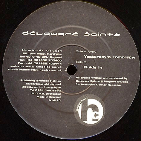 Image of Front Cover of 2924117E: 12" - DELAWARE SAINTS, Yesterday's Tomorrow (Humboldt County Records; BOLDT 10, UK 1998, Plain Sleeve)   /VG+