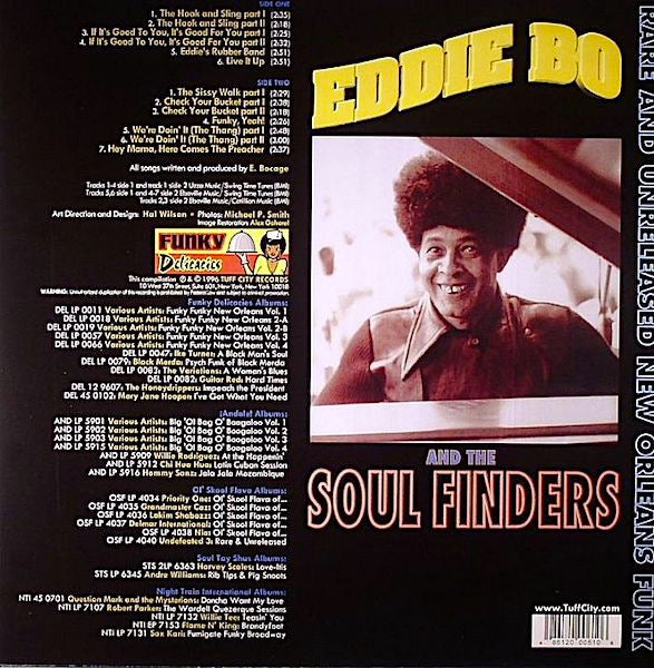 Image of Back Cover of 0354027S: LP - EDDIE BO AND THE SOUL FINDERS, The Hook And Sling (Funky Delicacies ; DEL LP 0006, US Reissue)   NEW/NEW