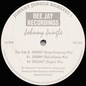 Image of Front Cover of 12" - /VG - JOHNNY JUNGLE, Johnny Jungle Remixes 1 (Dee Jay Recordings ; DJX005, UK 1993), Vinyl fairly fogged, but plays fine,  - 3226158E