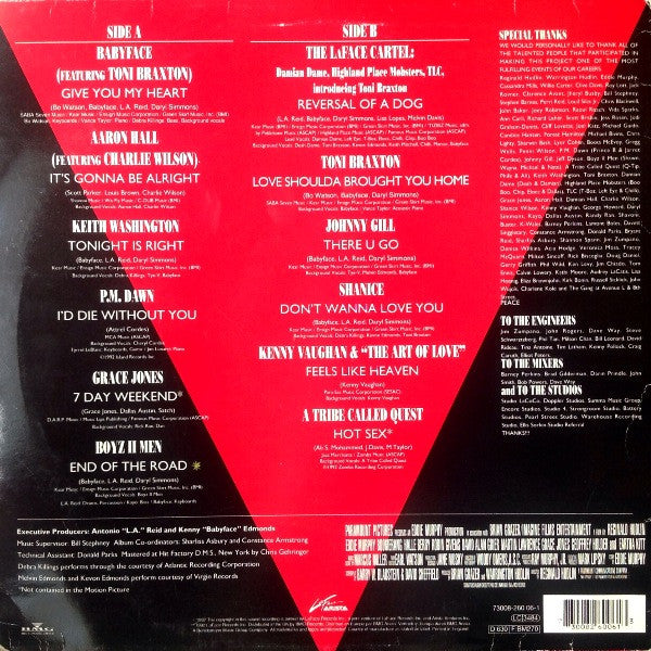 Image of Back Cover of LP - VG/VG - VARIOUS, Boomerang: Original Soundtrack Album (Arista; 73008-260 06-1, UK 1992), Edge wear to sleeve.,  - 3516709C