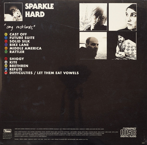 Image of Back Cover of 3924072E: LP - STEPHEN MALKMUS AND THE JICKS, Sparkle Hard (Domino; WIGLP429X, Europe 2018, Insert, Silver Vinyl) Corner Bumps  VG/EX