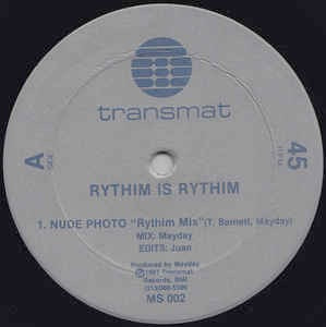 Image of Front Cover of 12" - /G+ - RYTHIM IS RYTHIM, Nude Photo / The Dance / Move It (Transmat (Silver Label); MS 002, US 1987), large scuff mark one side,  - 2246185S