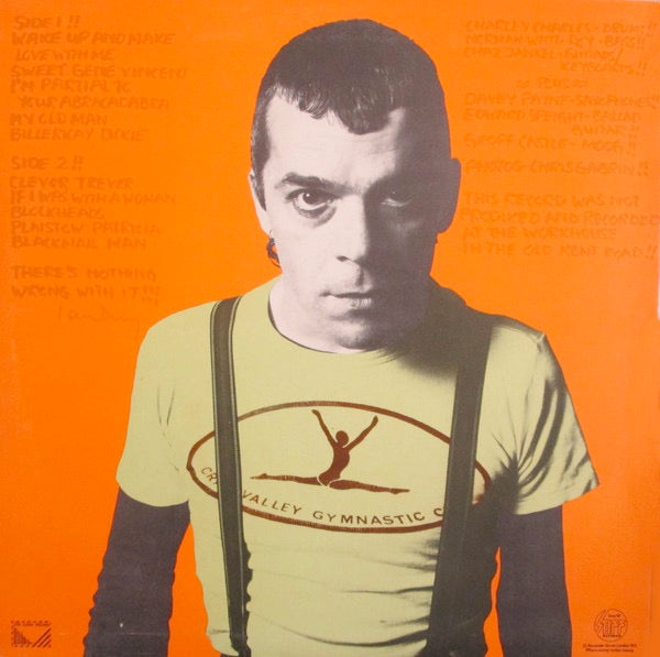 Image of Back Cover of 1425377E: LP - IAN DURY, New Boots and Panties!! (Stiff; SEEZ4, UK 1977, Single Sleeve, Inner With Diagonal Cut Corners)   VG/VG
